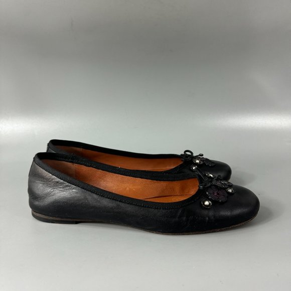 Coach Tea Rose Lola Ballet, Black, Size US 7 - Picture 2 of 14